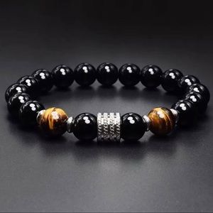 Tiger Eye Black Obsidian Bracelet